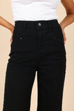 Georgette High Waisted Straight Leg Pants Black