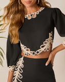 Terrie Contrast Design Crop Top