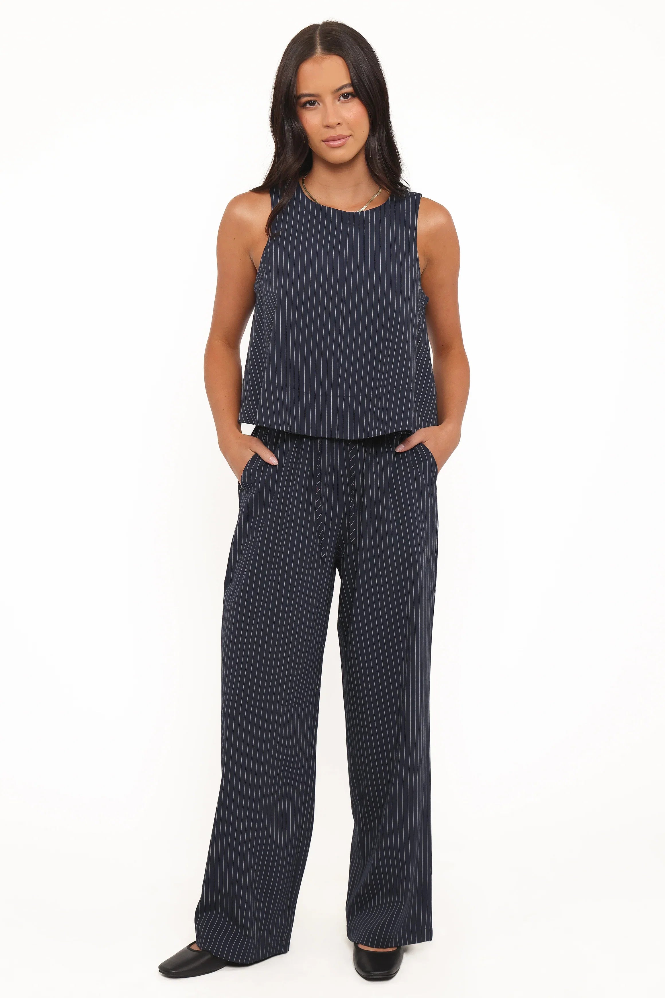 Enda Top Navy White Stripe