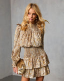 Willa Rae Printed Tiered Mini Dress