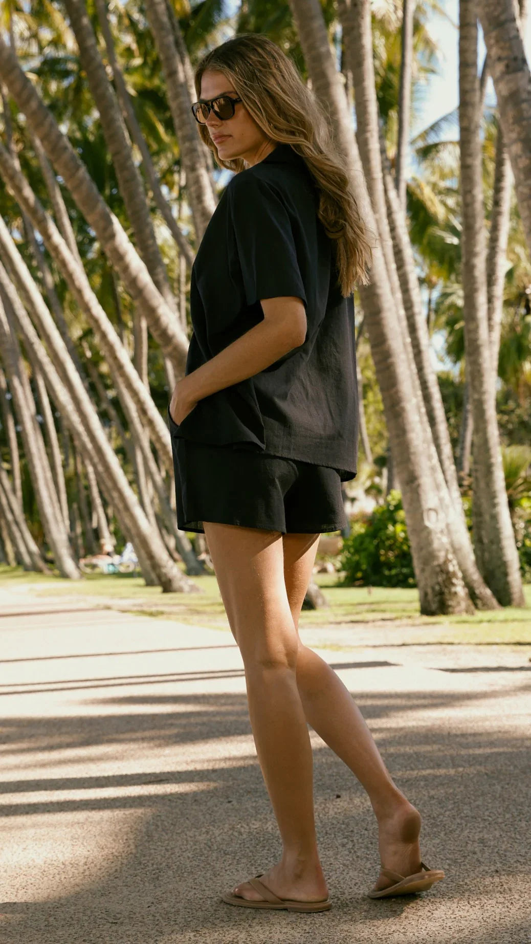 Nadine Shirt and Shorts Set Black