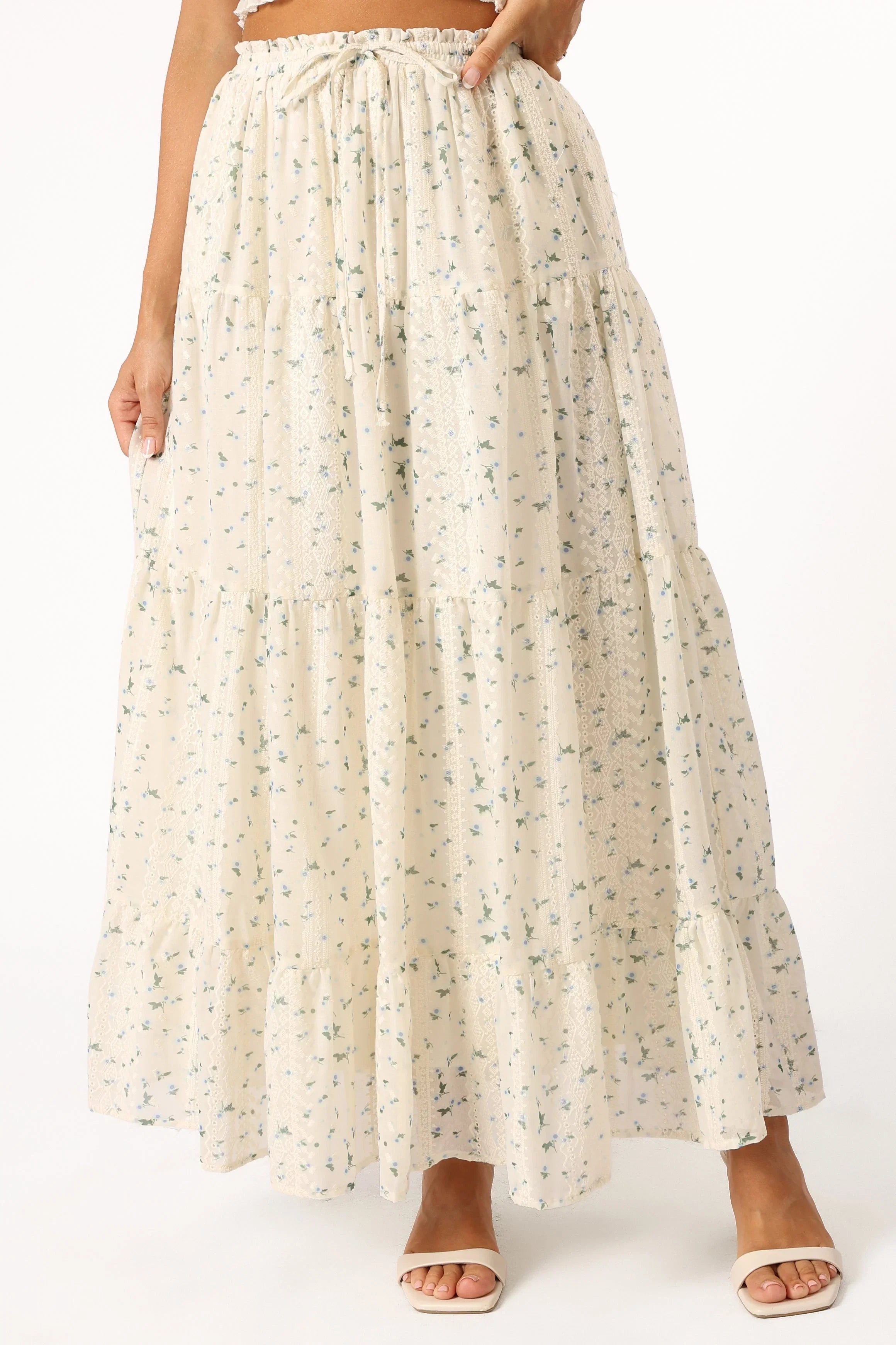 Amberlyn Maxi Skirt Blue Floral