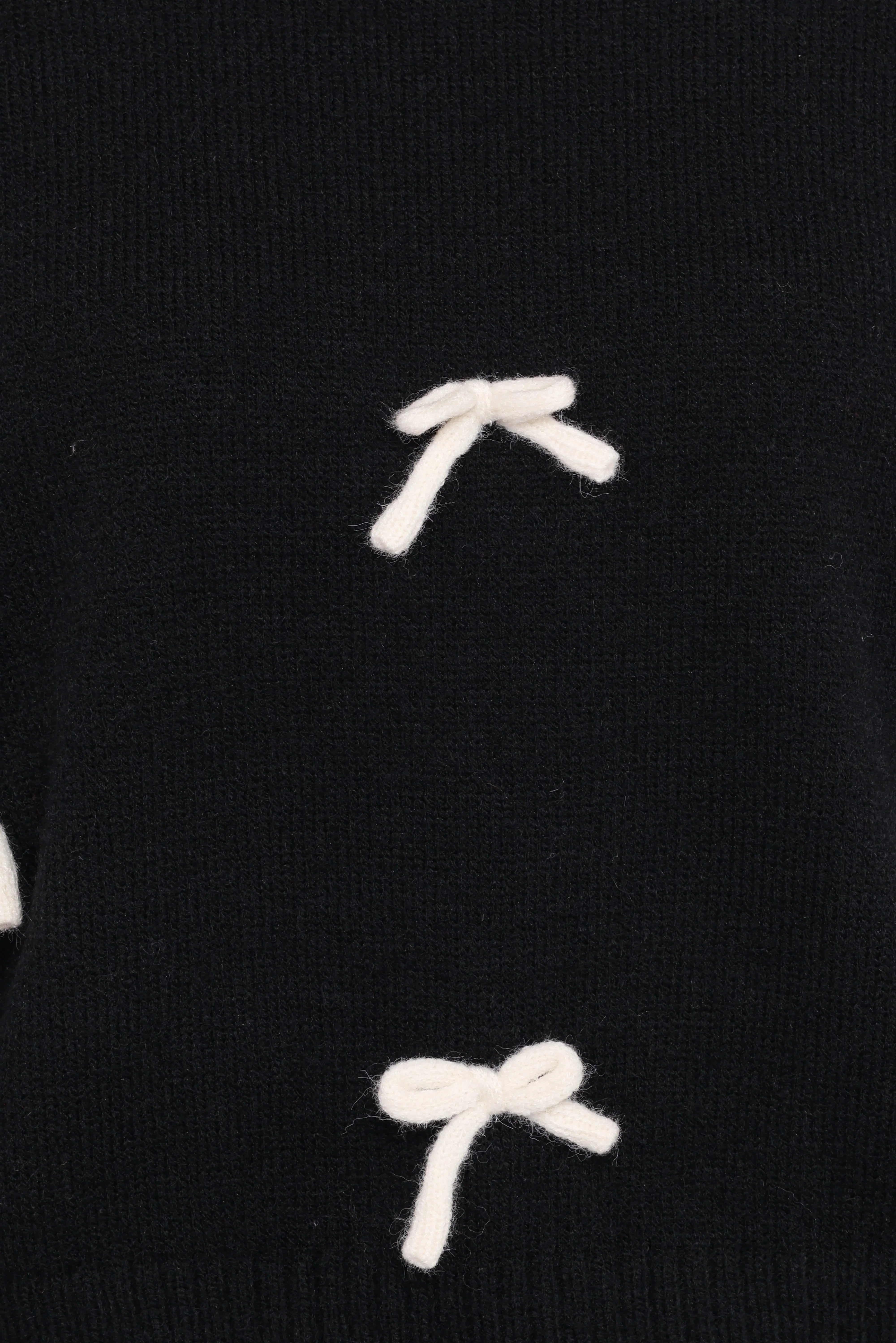 Voss Bow Knit Sweater Black