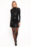Taylor Metallic Mini Dress Black