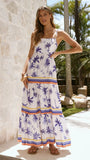 Klyah Maxi Dress Blue Palm