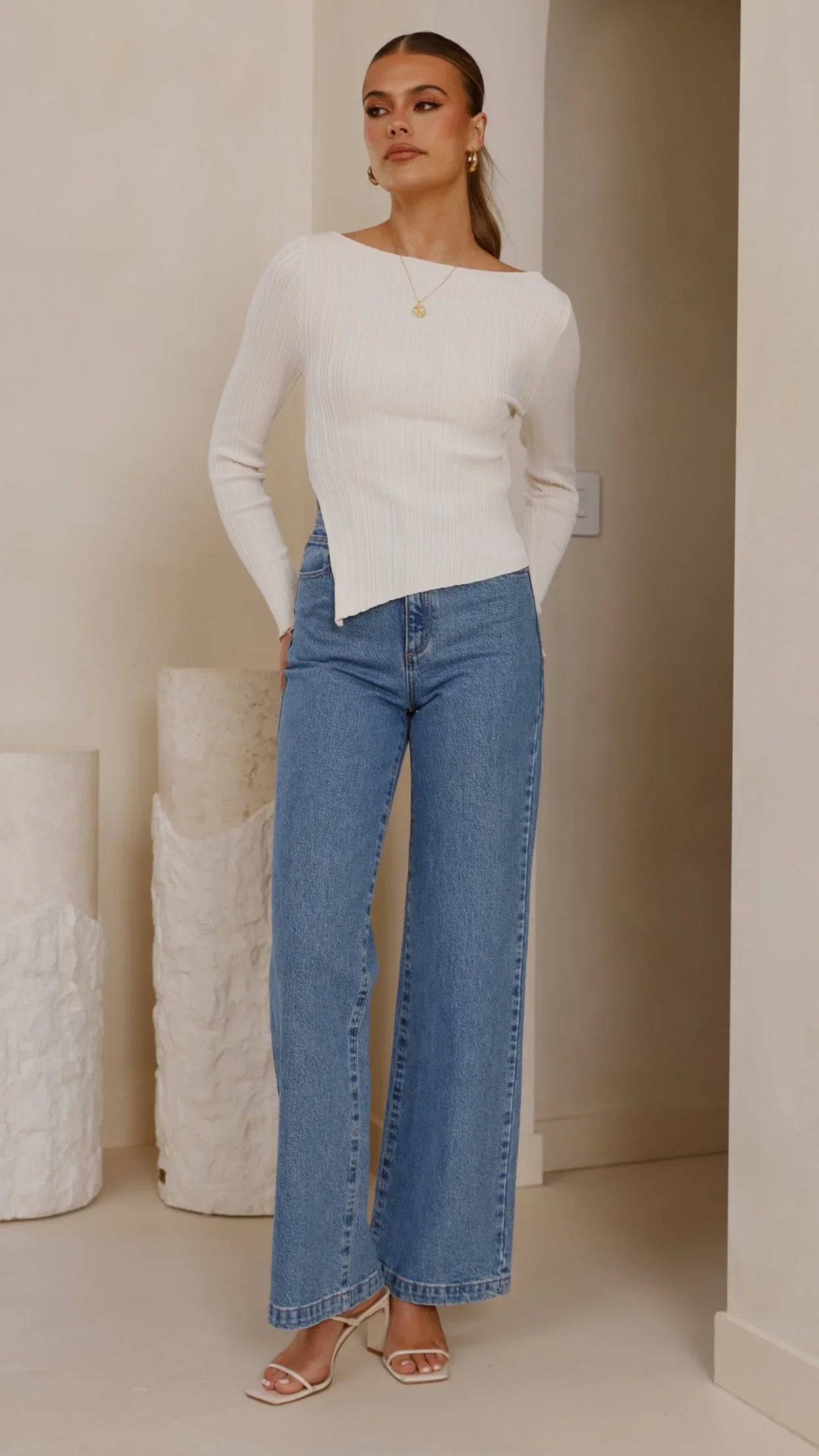Isla Long Sleeve Top Cream