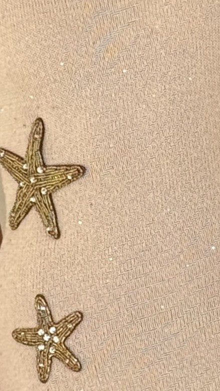 Tamasha Knit Maxi Dress Beige Gold Star