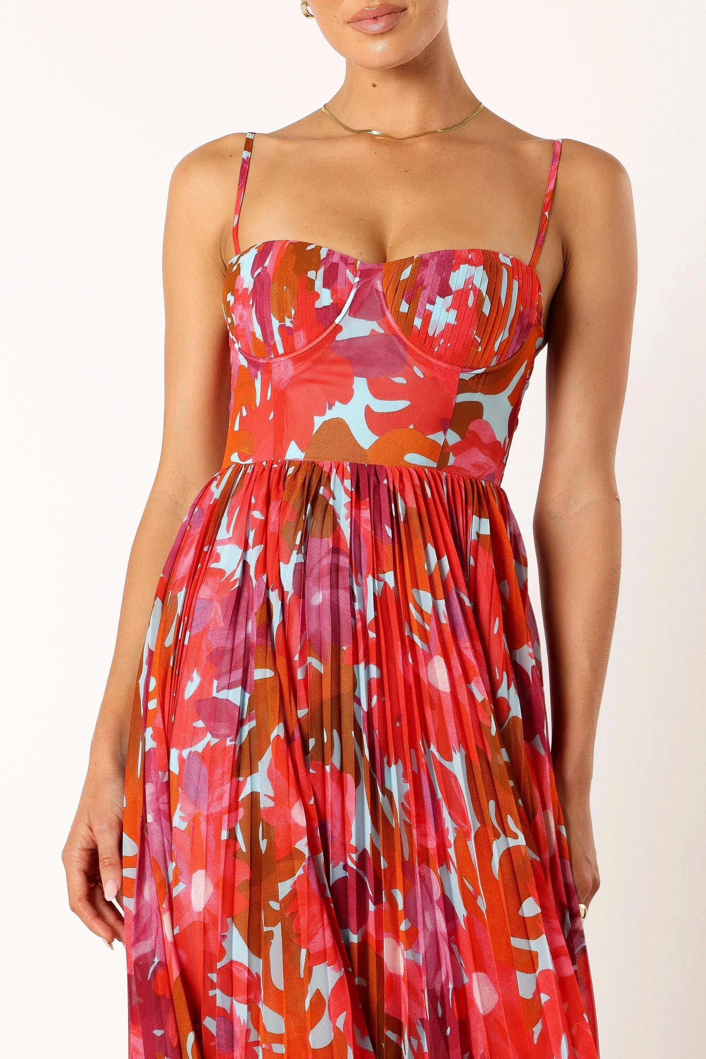 Achanti Pleated Maxi Dress Pink Azalea