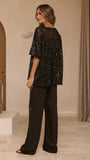 Varni Oversized Sequins Tee Black