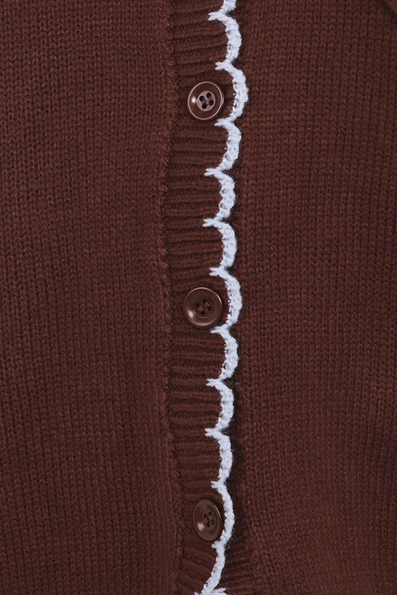 Ruby Knit Cardigan Brown