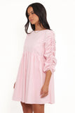 Micaela Long Sleeve Mini Dress Pink