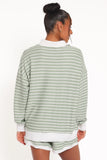 Dealia Knit Short Set Sage Stripe