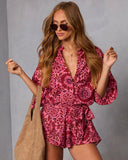 Amber Hour Waist Tie Romper