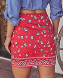 Haezel Paisley Bandana Print Mini Skirt