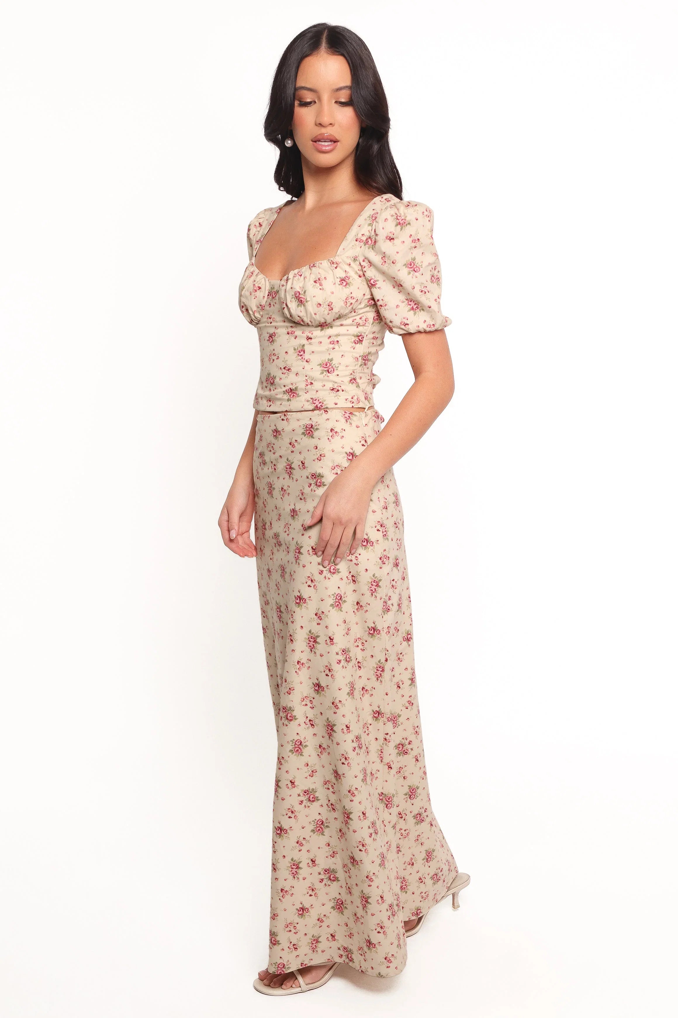 Annly Maxi Skirt Red Floral