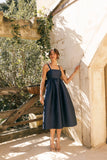 Isla Midi Dress Navy