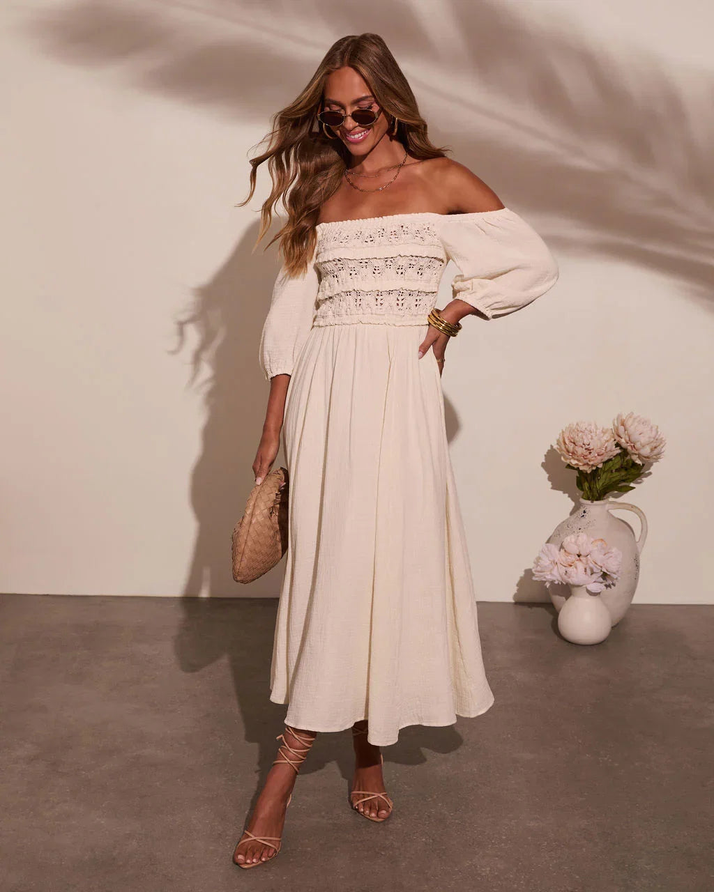 Mystic Dawn Peasant Maxi Dress