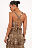 Lillee Tiered Maxi Dress Olive Print