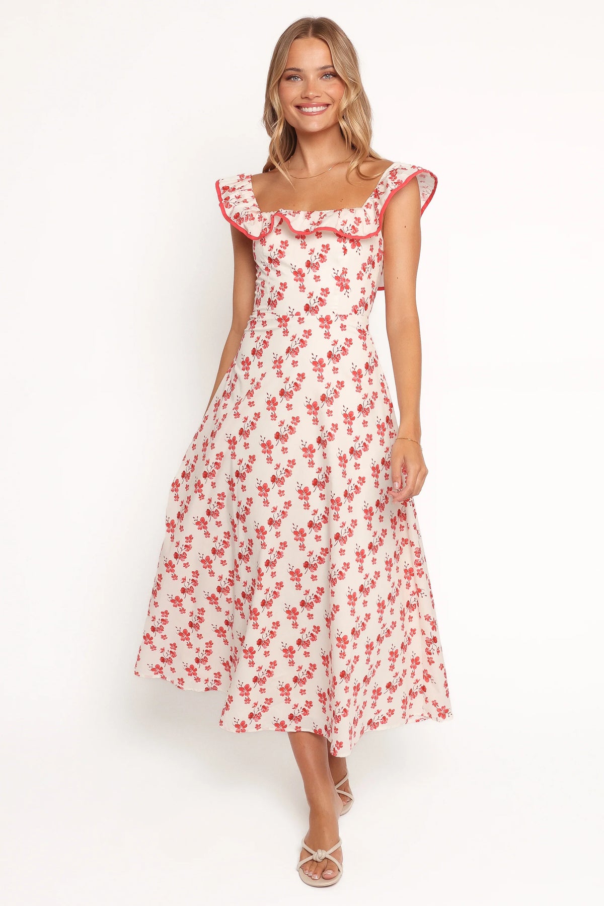 Lucille Maxi Dress Red Floral