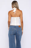 Hot Girl Halter Bustier White
