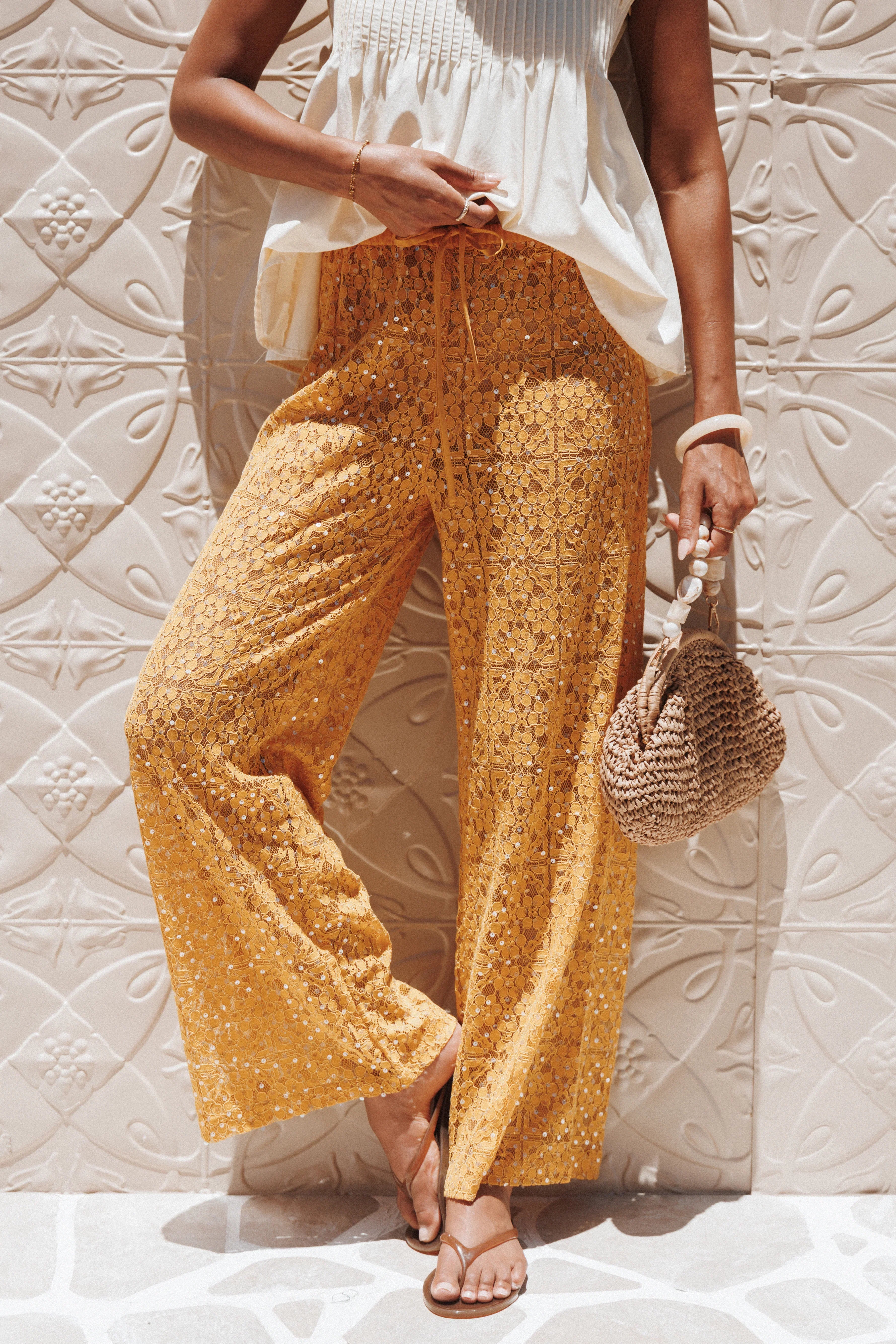 Jacinta Sequin Lace Pant Mango