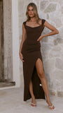 Sachio Maxi Dress Brown