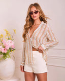 Dreamy Petal Floral Button Down Top