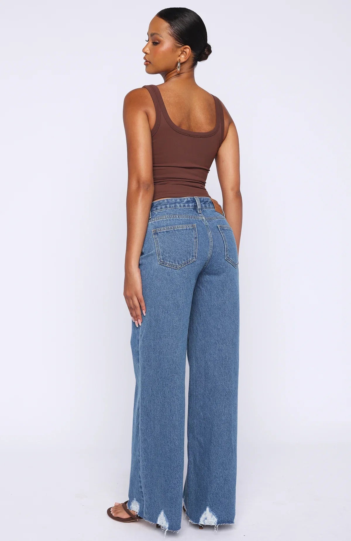 Big City Dreams Mid Rise Wide Leg Jeans Admiral Blue