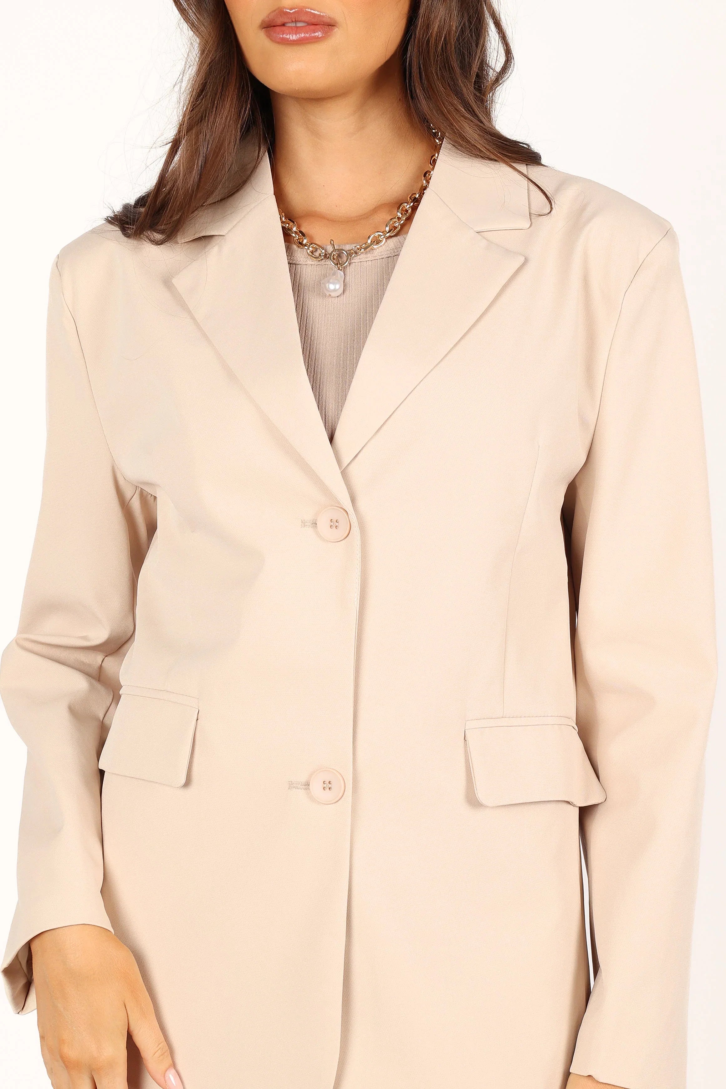 Myla Single Button Blazer Cream