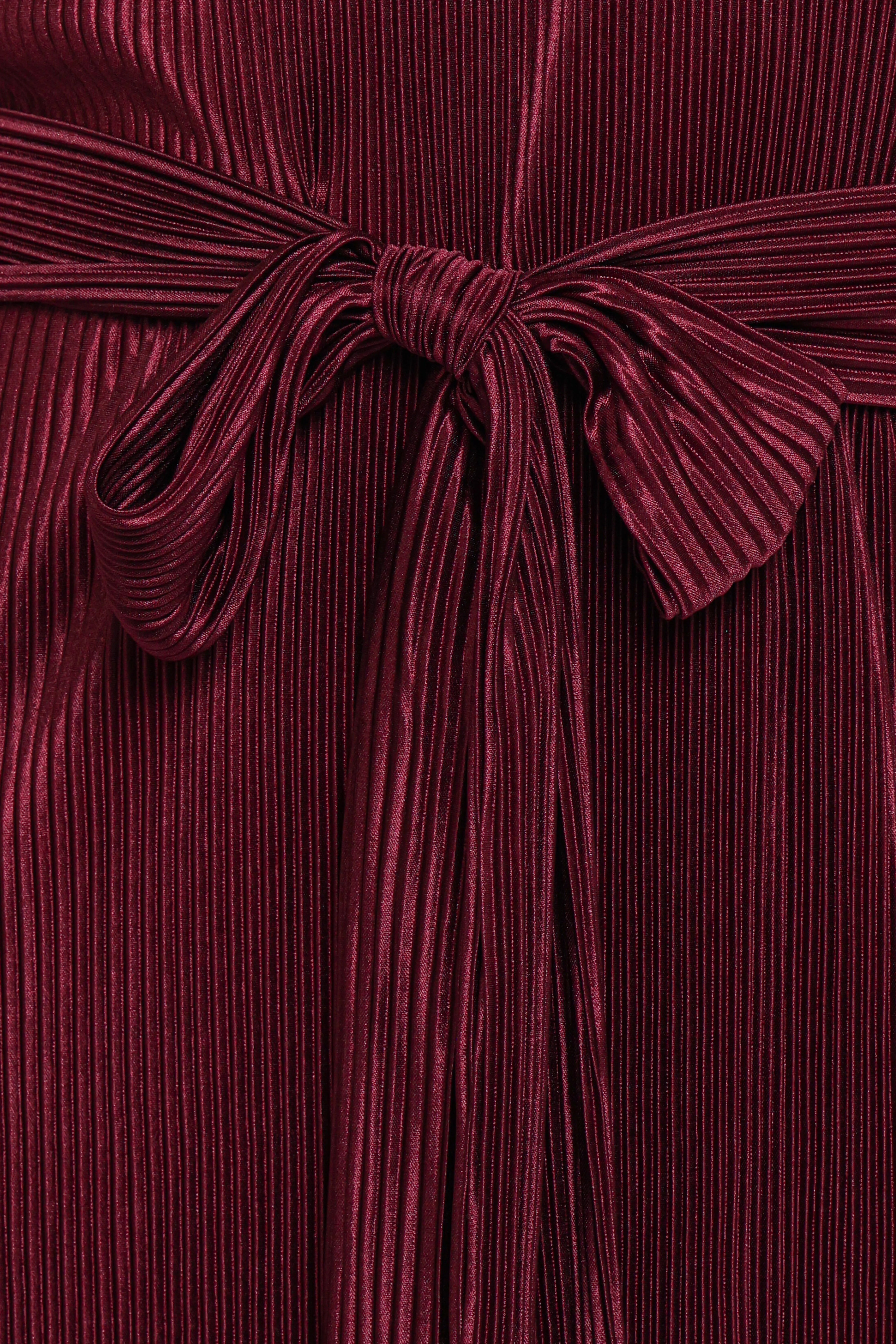 Joy Plisse Mini Dress Burgundy