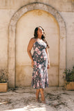 Ashton Midi Dress Steel Gray Floral