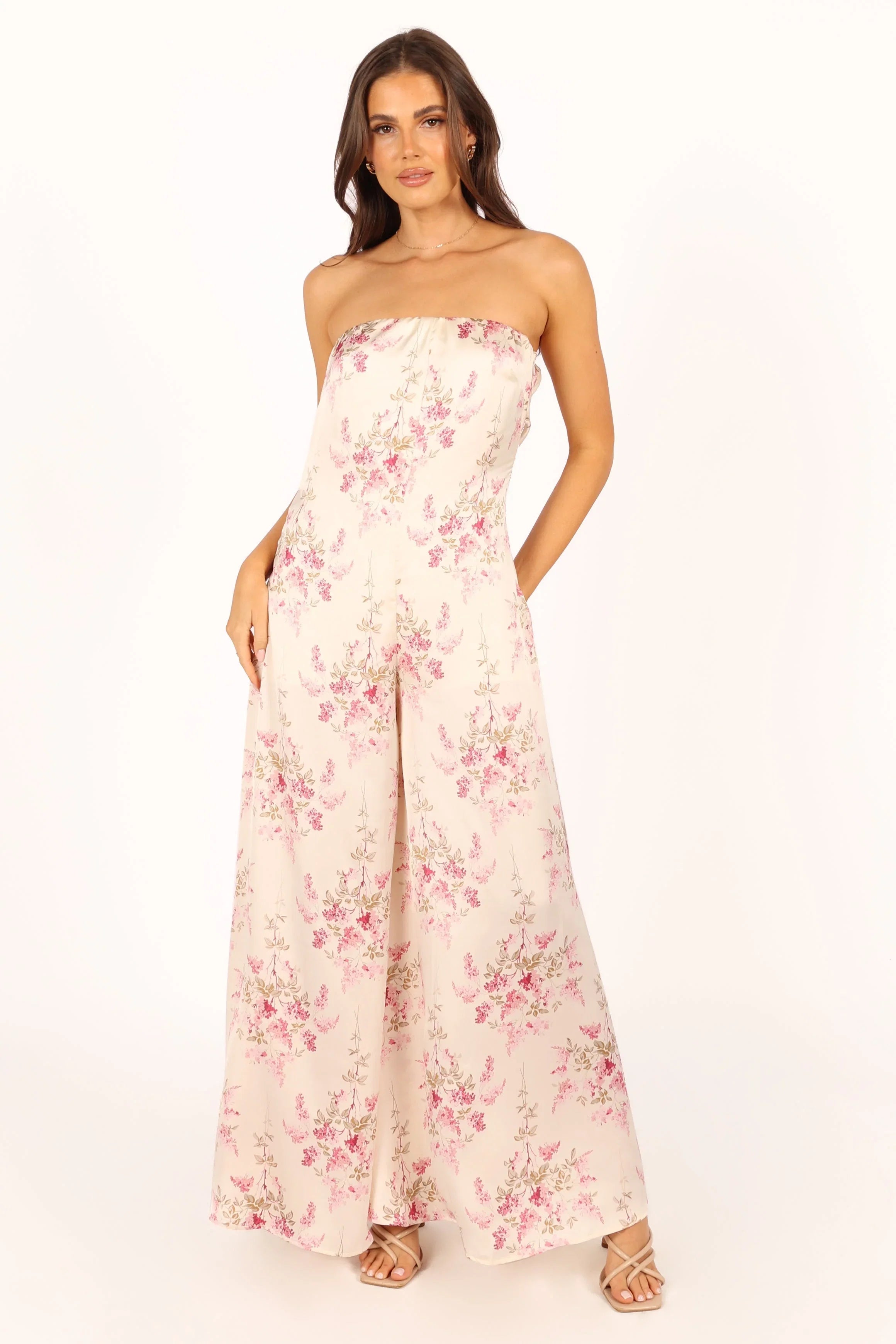 Giselle Strapless Jumpsuit Off White