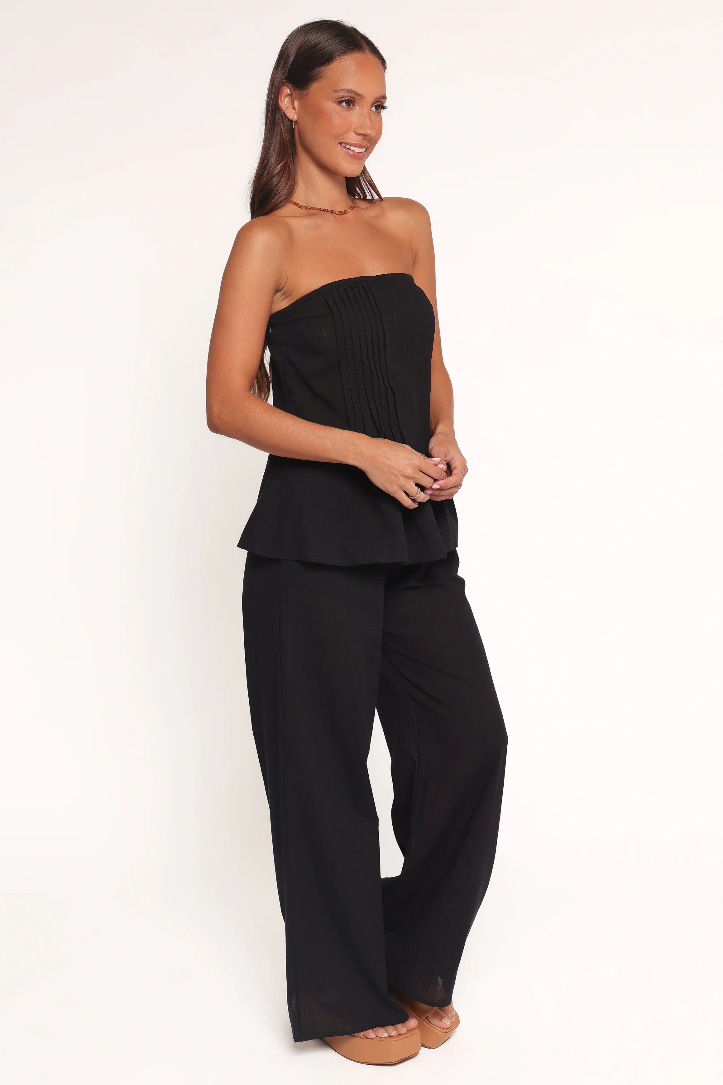 Charlie Strapless Pant Set Black