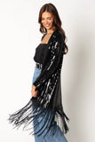 Miriam Sequin Fringe Duster Black