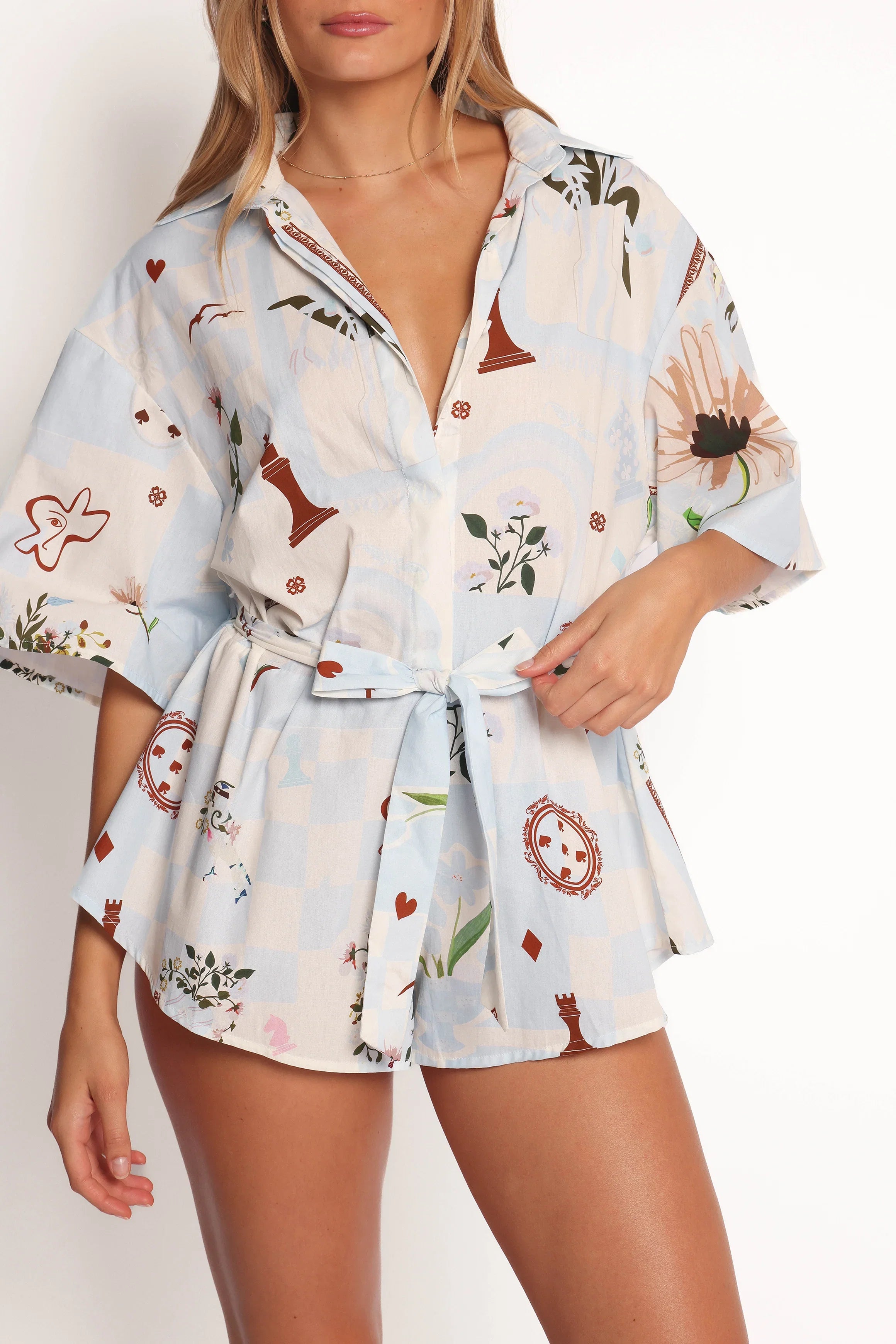 Luisa Romper Blue Floral