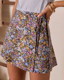 Willow Bloom Floral Wrap Mini Skirt