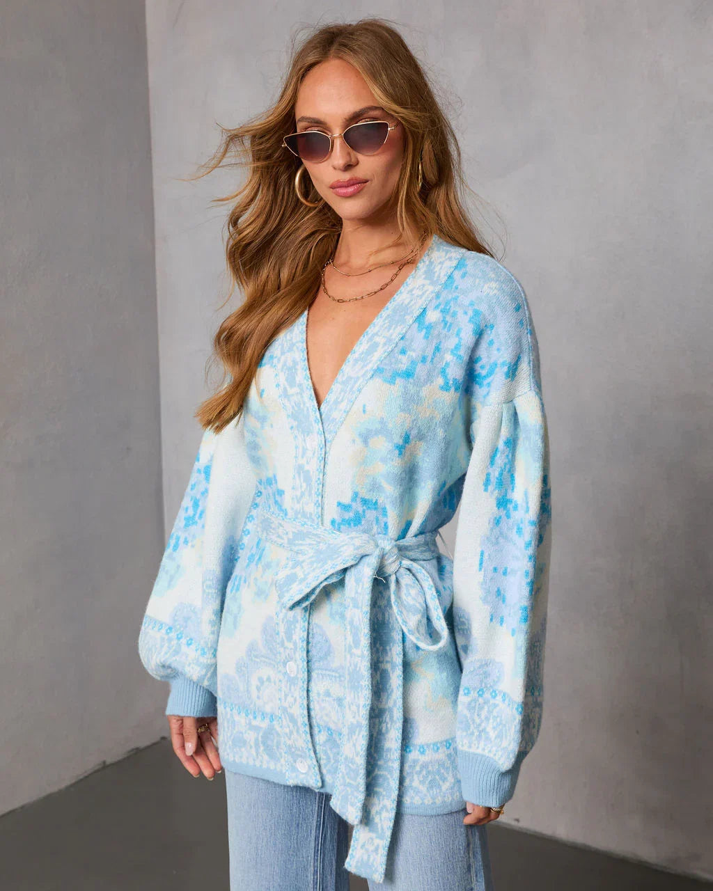 Daisy Days Floral Waist Tie Cardigan