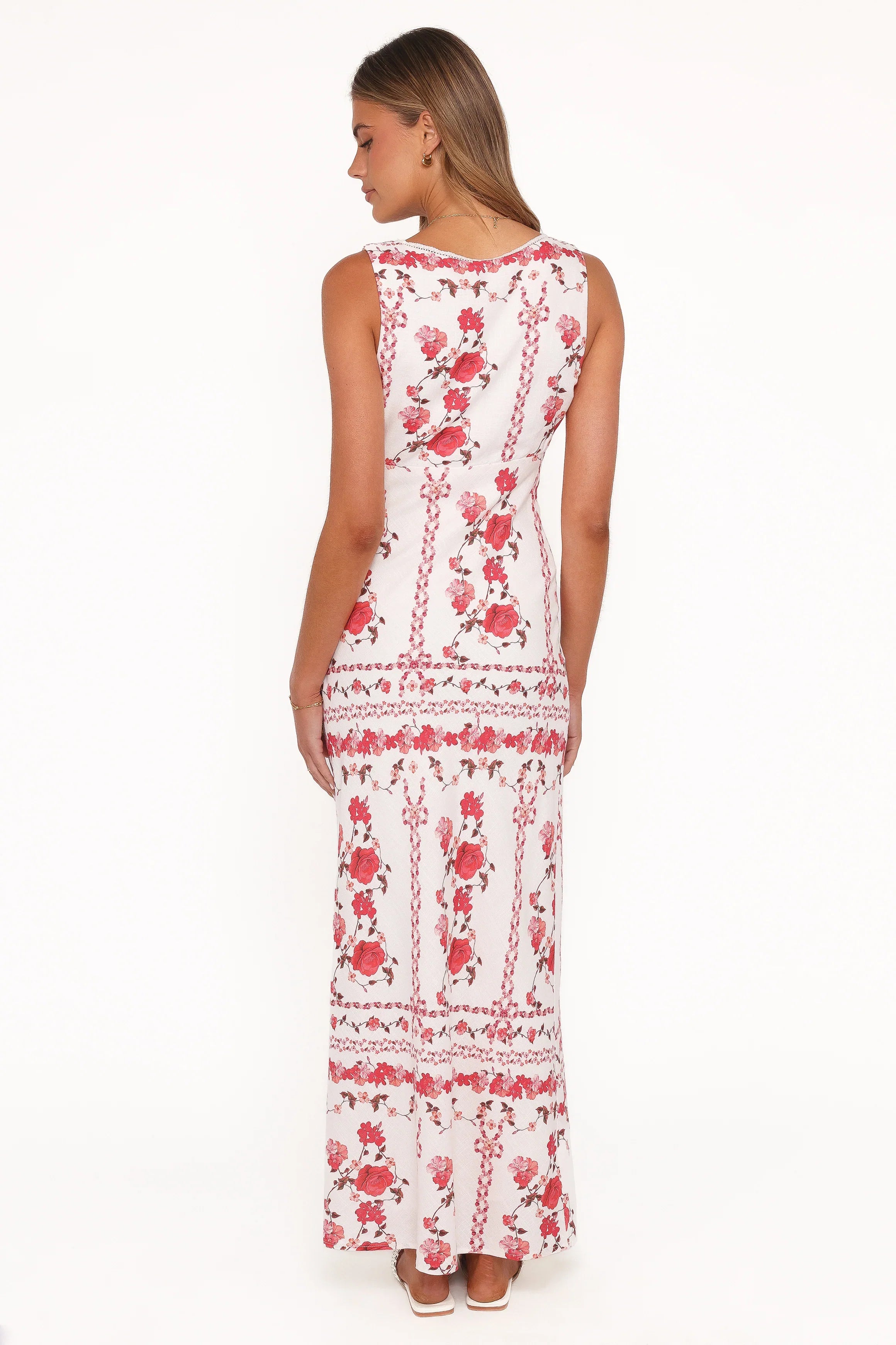 Amore Bias Cut Maxi Dress Red Rose