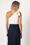 Jordana One Shoulder Bodysuit White