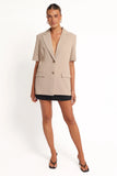 Nora Short Sleeve Blazer Beige