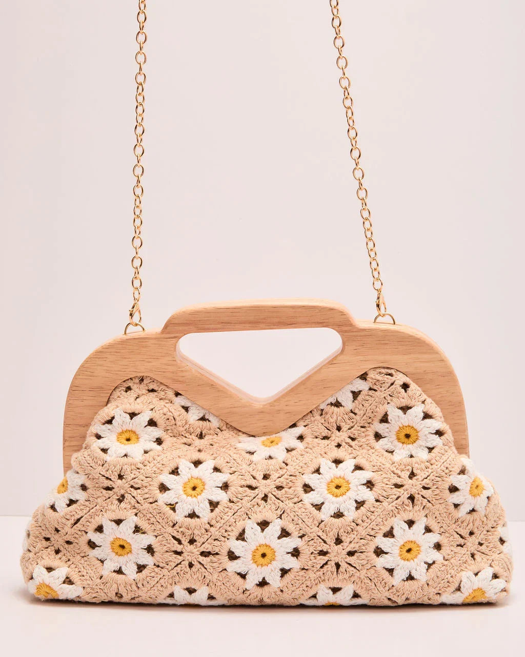 Sunspun Muse Woven Floral Clutch