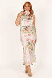 Anabelle Halter Neck Midi Dress White Floral