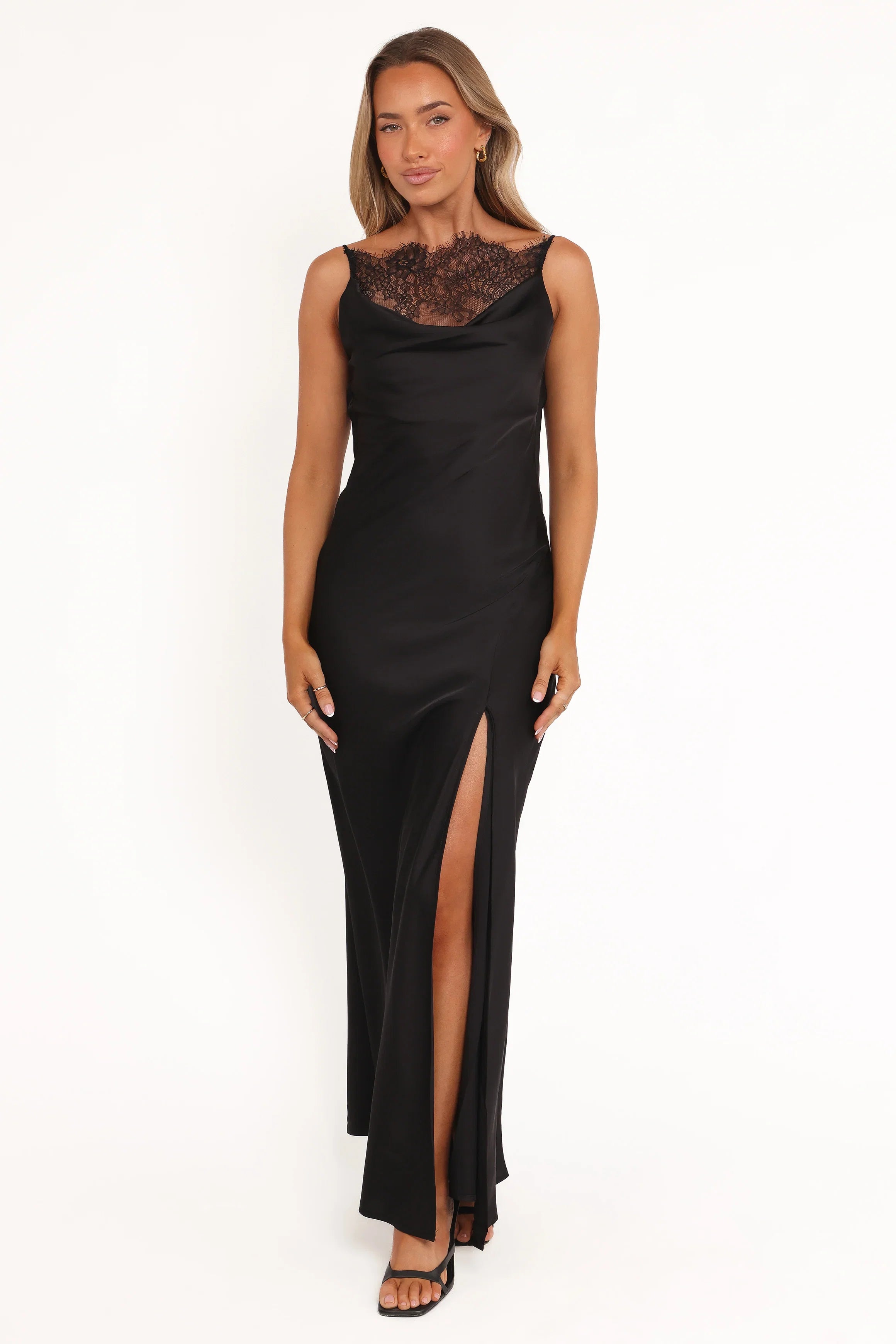 Evana Lace Maxi Dress Black