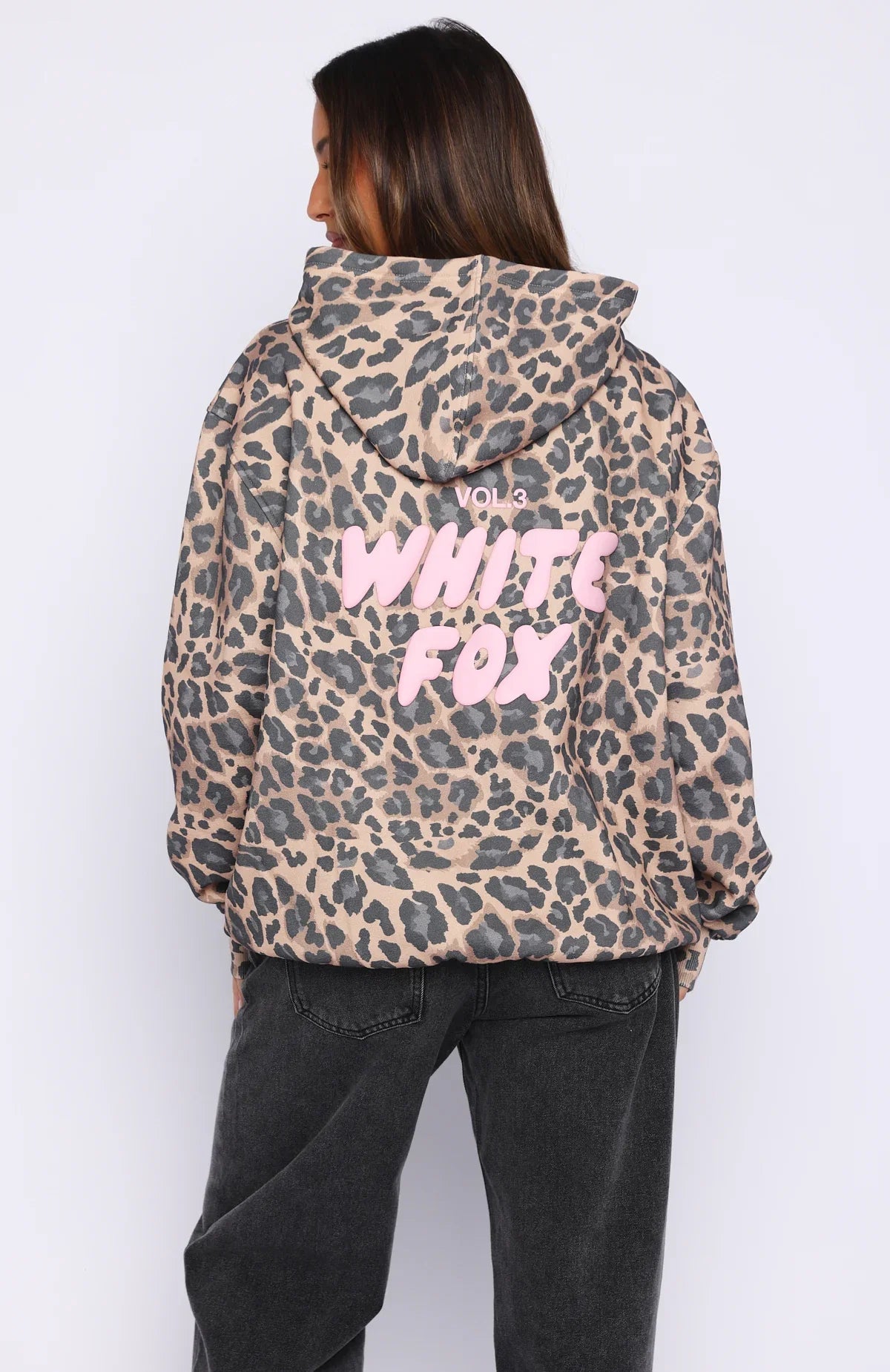 Offstage Printed Oversized Hoodie Dark Leopard