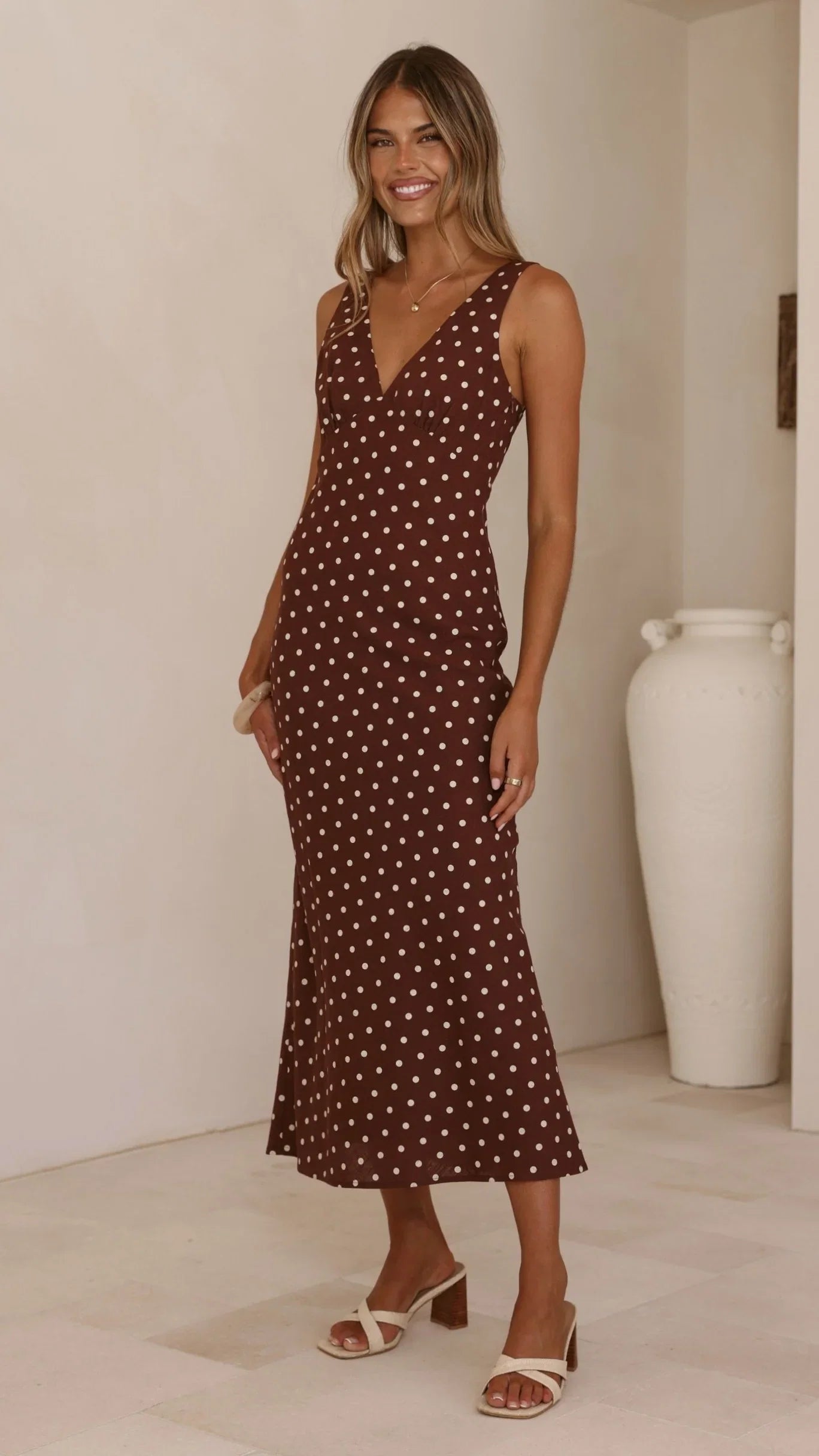 Sammie Maxi Dress Chocolate Nude Spot