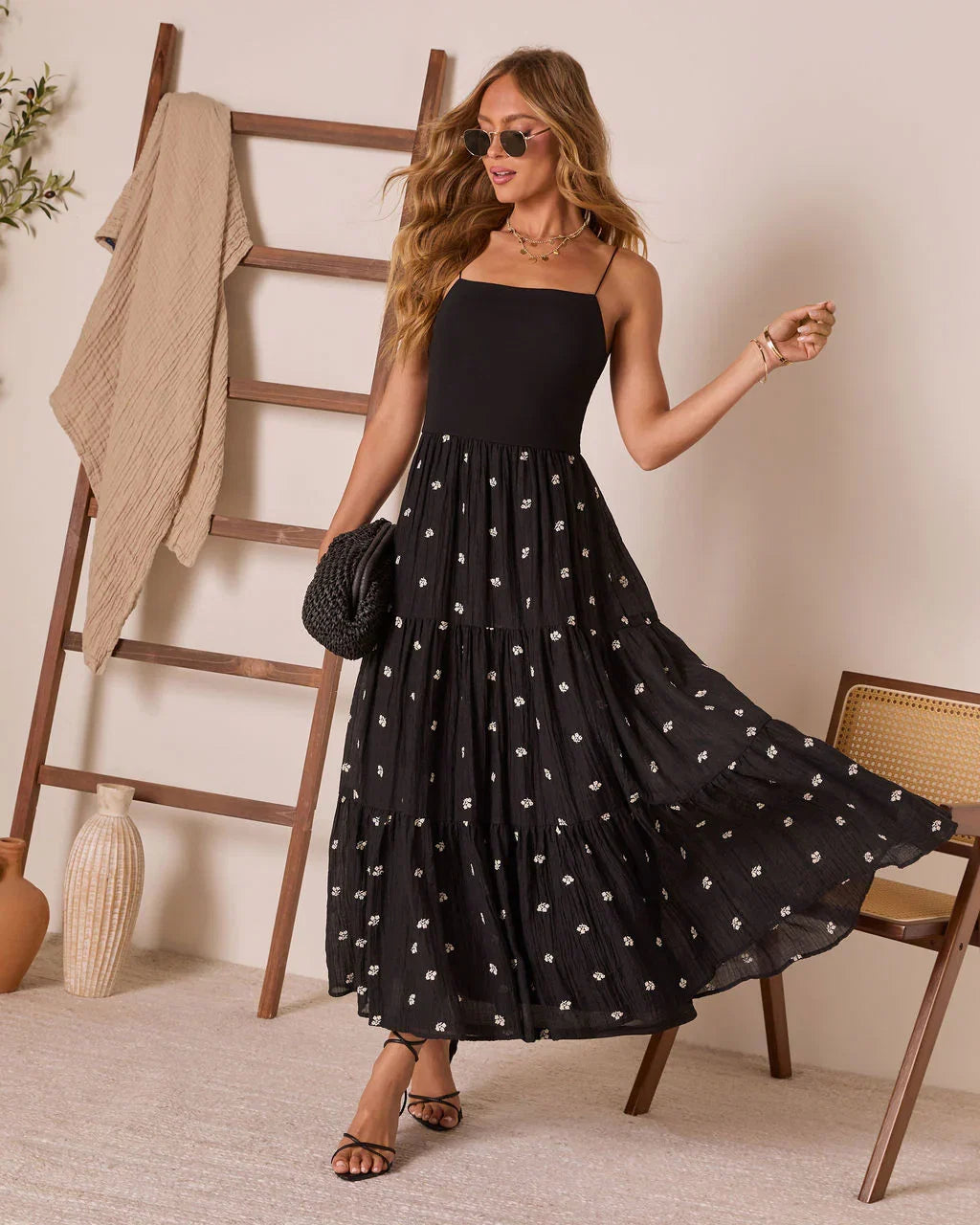 Moonflower Tiered Floral Maxi Dress