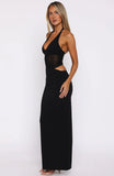 No Notes Needed Halter Maxi Dress Black
