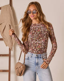 Honeyed Muse Mesh Mock Neck Top
