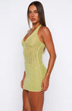 Rhythm Rebel Halter Mini Dress Kiwi