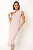 Winne One Shoulder Knit Dress Pink